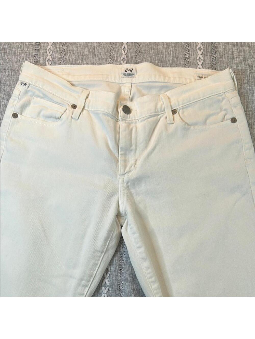 Citizens Of Humanity White Elwin Straight Leg Med-Rise Jeans